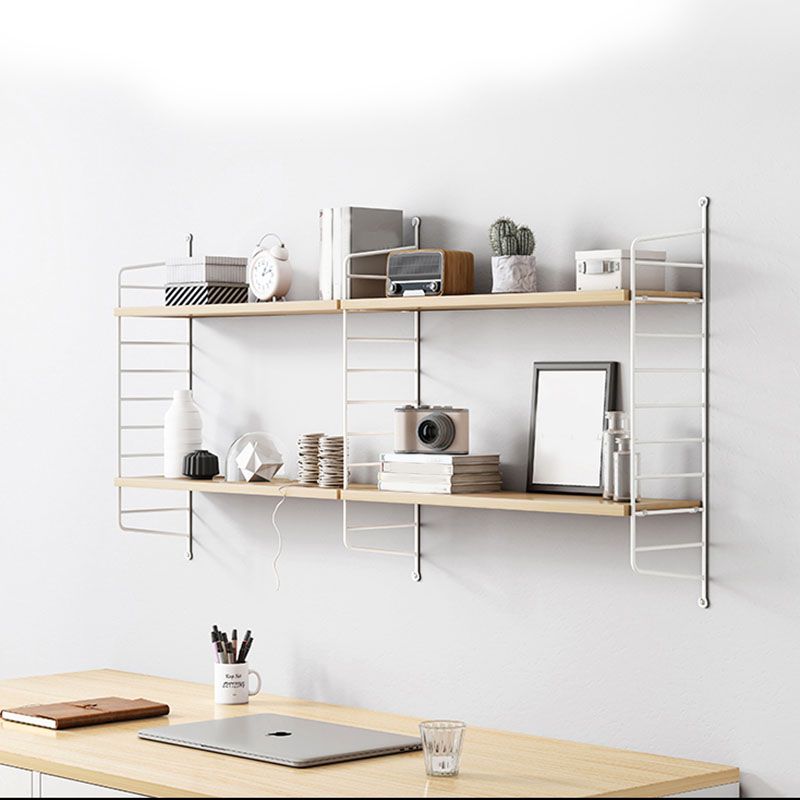 Wall-mount Bookshelf Modern Wooden Bookcase with Multi Shelves