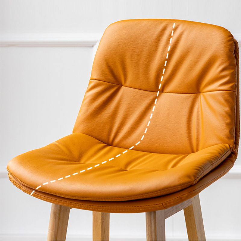 Tabouret de bar en cuir scandinave 27,95 '' tabouret à basse arrière bas