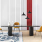 Modern Wood Oval Black Dinette Table Wood Base Dining Table for Living Room