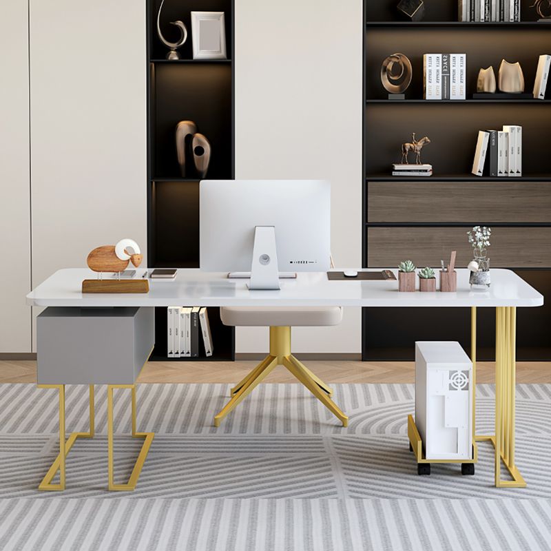 Modern Stone Office Desk Rectangular Shape Task Desk con 1-Drawers para Office