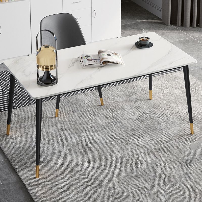 Descrito de escritura de piedra contemporánea escritorio de oficina de 29.53 pulgadas de altura con base de Parsons