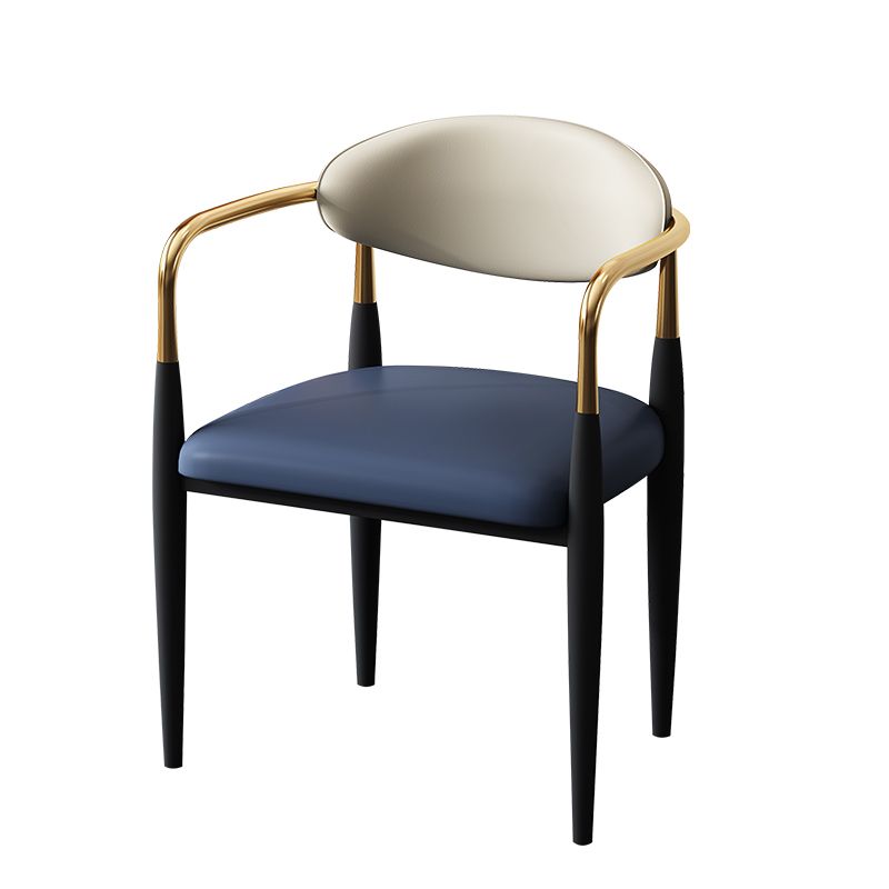 Designer Style Leather Arm Chair Matte Finish Open Back Dining Chair (Set of 2) Clearhalo ' kitchen&dining_furn' 'Dining Chairs' 'Dining Tables & Seating' 'dining_chair' 'furn' 'furn_dining_chair' 'Furniture' 'furniture_dining_chair' 'Kitchen & Dining Furniture' 'kitchen' 1200x1200_274e9b22-4462-4b38-9387-422a146365a4