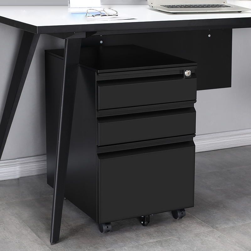 Modern File Cabinets Metal Frame File Pedestal with Key Lock for Office Clearhalo 'Filing Cabinets' 'filling_cabinets' 'furn' 'furn_filling_cabinets' 'Furniture' 'Office Furniture' 1200x1200_274ee862-f81c-43ef-bce5-03bf7e0e5e75