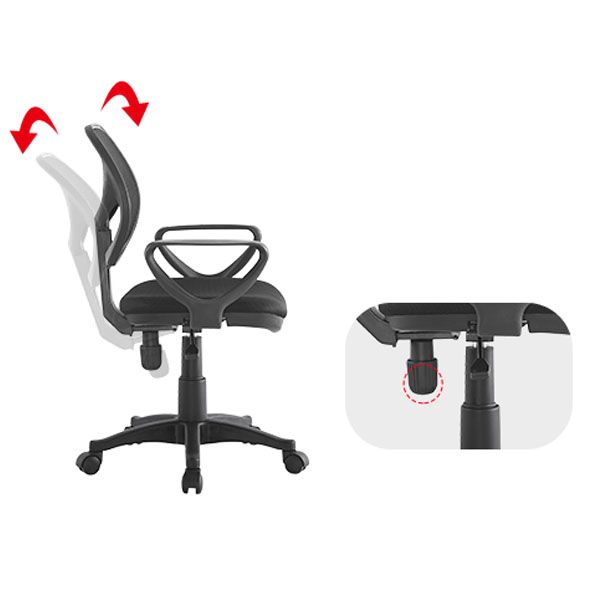 Moderner schwarzer Nylon-Mittel-Rücken-Schreibtischstuhl einfache Home Office Stuhl