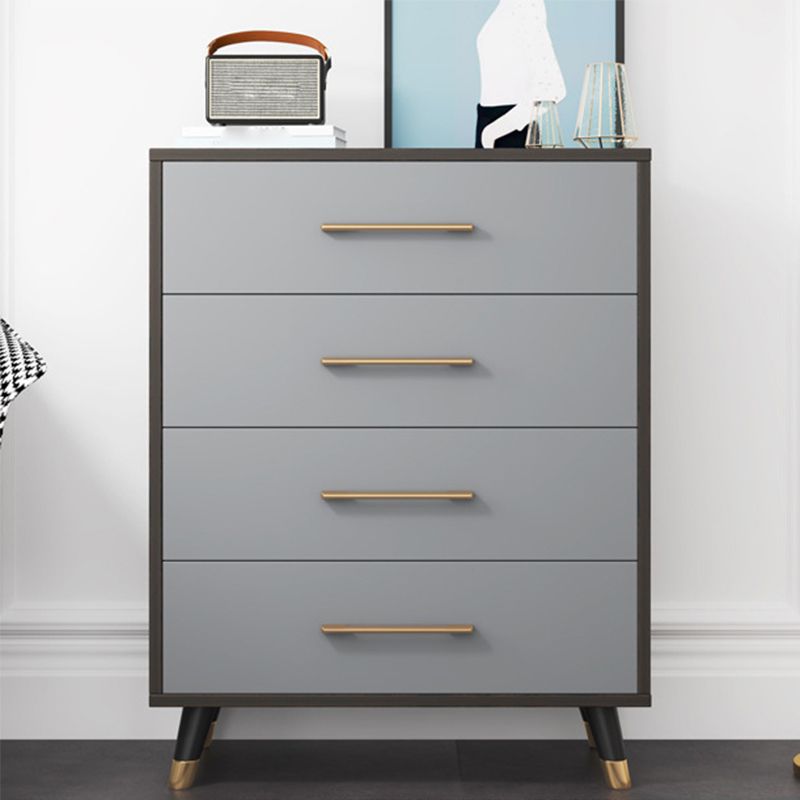 Coffre d'accent moderne de 15,75 pouces de large avec des tiroirs fermés doux en gris