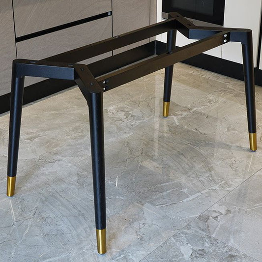 Rettangolo tavolo da pranzo di lusso scrivania in pietra sinterizzata con 4 gambe metalliche