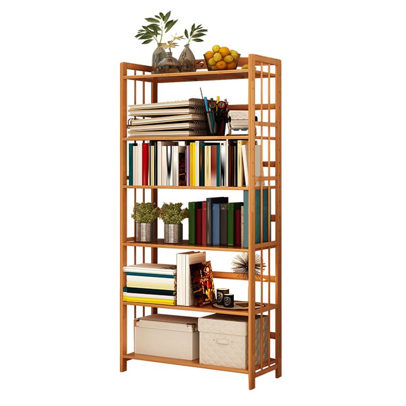 Contemporary Brown Bamboo Shelf Bookcase Open Bookcase for Study Room Clearhalo 'Bookcases' 'furn' 'furn_bookcases' 'Furniture' 'Office Furniture' 1200x1200_27514369-587f-4210-9f25-1f8465403719
