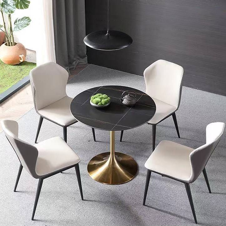 Round Two-Color Dining Table Sintered Stone Table Luxury with Tulip Base Clearhalo ' dining_table' 'Dining Tables & Seating' 'Dining Tables' 'furn' 'furn_dining_table' 'Furniture' 'furniture_dining_table' 'Kitchen & Dining Furniture' 'kitchen&dining_furn' 'kitchen' 'kitchen_dining_table' 1200x1200_27520e80-a22e-4d39-8e57-e4a499283d22