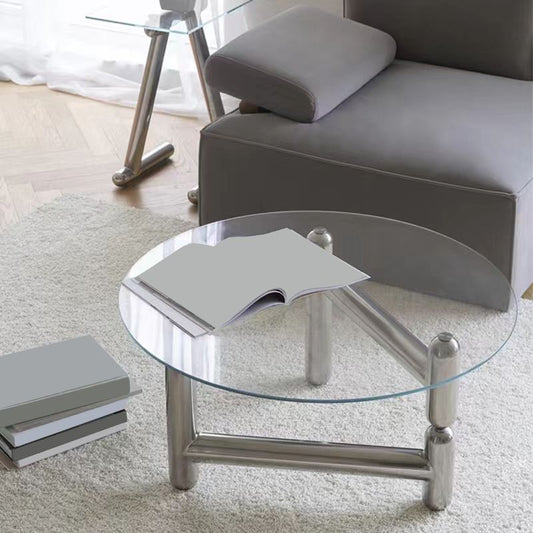 Tavolino rotondo di caffè a 3 gambe Minimalista Tavolo da cocktail a scaffali aperti