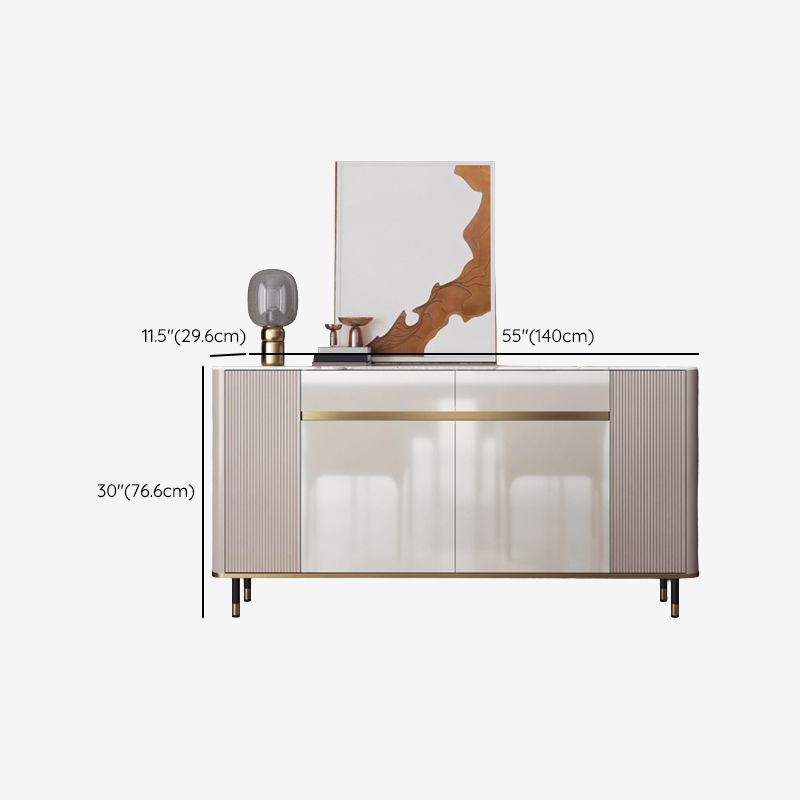 Scheda laterale per scaffalature regolabili in pietra sideboa glam con armadi e cassetti