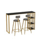 Glam Marble Bar Table with Rectangle Table Top Double Pedestal Table with 42-inch Height Clearhalo 'Bar Furniture' 'Bar Tables' 'bar_tables' 'furn' 'furn_bar_tables' 'Furniture' 'furniture_bar_tables' 'Kitchen & Dining Furniture' 1200x1200_275510ea-98b6-4429-9196-d745eb5d0927