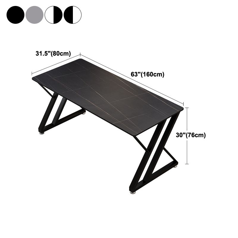 Contemporary Rectangular Writing Desk Stone Sled Base Office Desk Clearhalo 'furn' 'furn_office_desk' 'Furniture' 'furniture_office_desk' 'Office Desks' 'Office Furniture' 'office_desk' 1200x1200_27560406-e89d-4ed1-9750-b0cf27a3be77