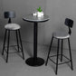 1/2/3 Pieces Round Bar Table Set Stone Bar Table with Upholstered Bar Stools