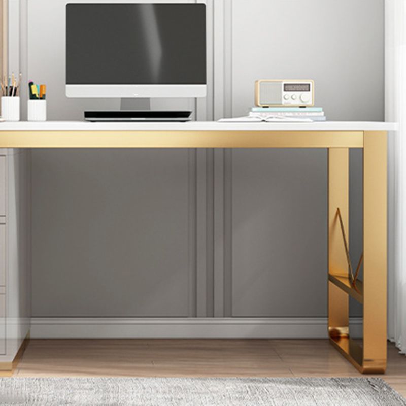 Contemporary 3 Drawers Office Desk Antique Finish Computer Desk Clearhalo 'furn' 'furn_office_desk' 'Furniture' 'Office Desks' 'Office Furniture' 'office_desk' 1200x1200_275a2873-3fa3-476b-8b37-09daa666f416