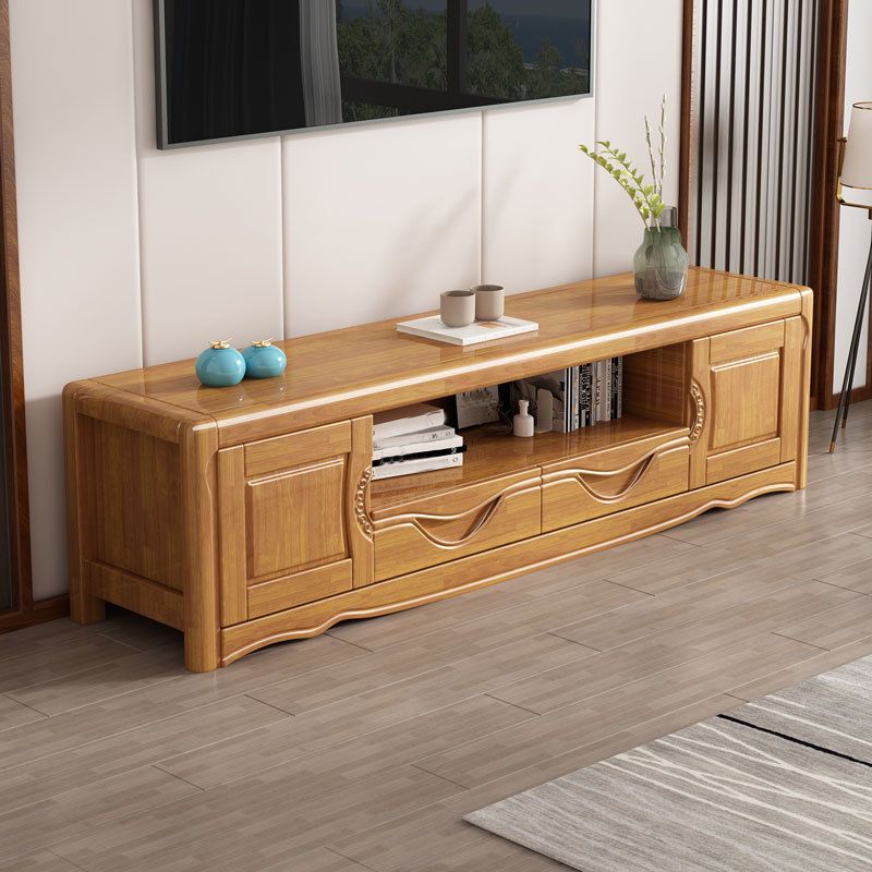 Modern Wood TV Media Stand 15" W Open Shelving TV Stand with Drawers Clearhalo 'furn' 'furn_tv_stands_entertainment_centers' 'Furniture' 'Living Room Furniture' 'TV Stands & Entertainment Centers' 'TV Stands & Media Storage Furniture' 'tv_stands_entertainment_centers' 1200x1200_275a6477-82e2-4412-984d-701fb2c1b873