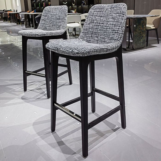 Scandinavian Indoor Bar Stools Solid Wood Stool with Footrest
