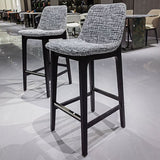 Tabouret de bar intérieur scandinave tabouret en bois massif avec repose-pied