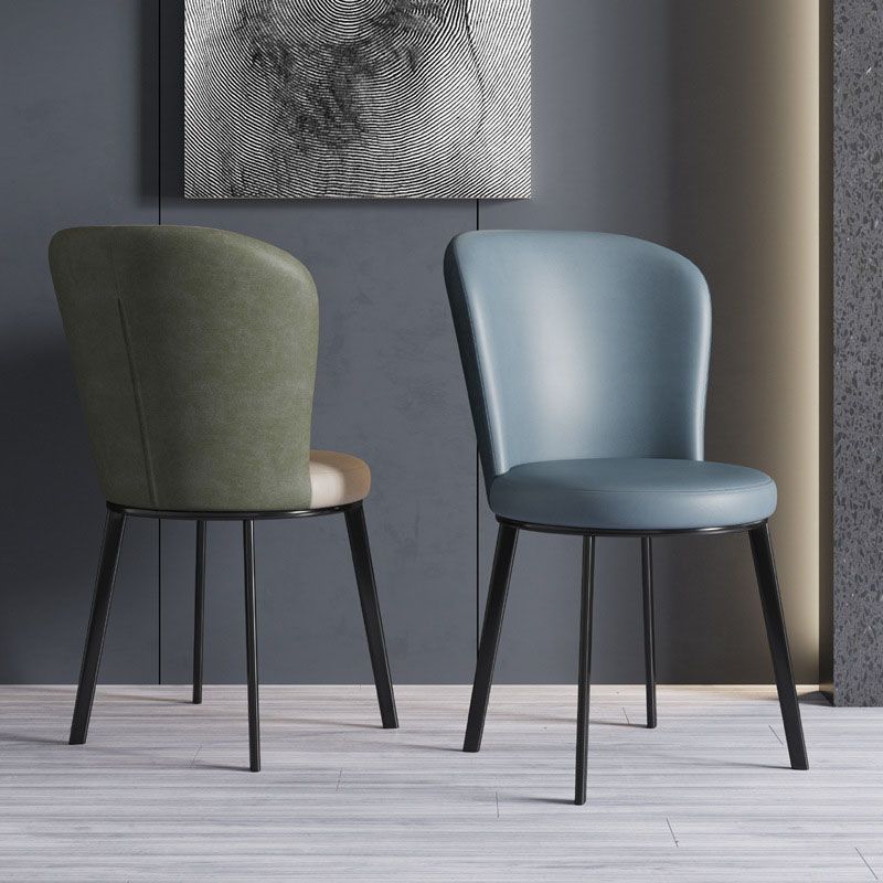 Contemporary Faux Leather Side Chair for Home Armless Solid Back Chair Clearhalo 'Dining Chairs' 'Dining Tables & Seating' 'dining_chair' 'furn' 'furn_dining_chair' 'Furniture' 'furniture_dining_chair' 'Kitchen & Dining Furniture' 1200x1200_275ab0ff-3f29-4738-9c97-40496158cef0