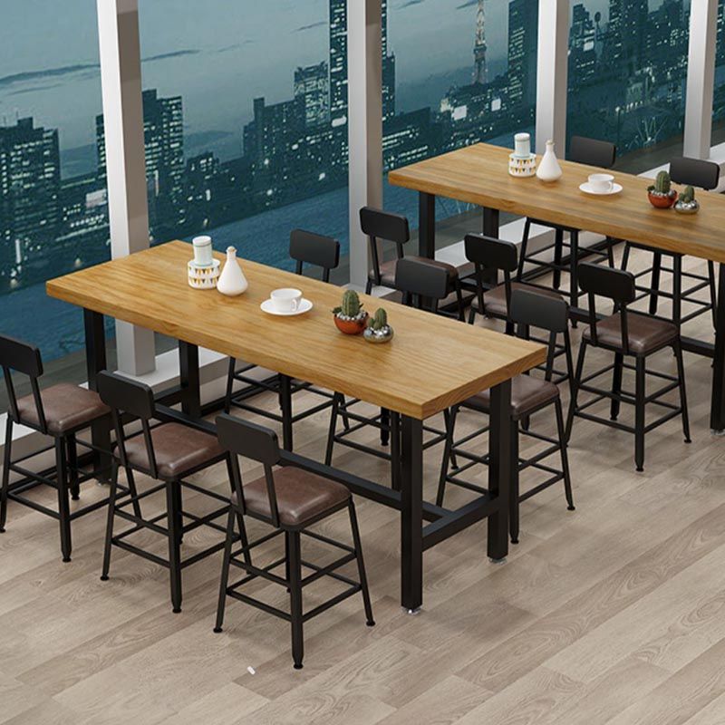 Wood Bar Table Traditional Luxury Rectangle Bar Dining Table with Trestle Base Clearhalo 'Bar Furniture' 'Bar Tables' 'bar_tables' 'furn' 'furn_bar_tables' 'Furniture' 'furniture_bar_tables' 'Kitchen & Dining Furniture' 1200x1200_275bbf96-316f-4c66-8a06-c80218722542