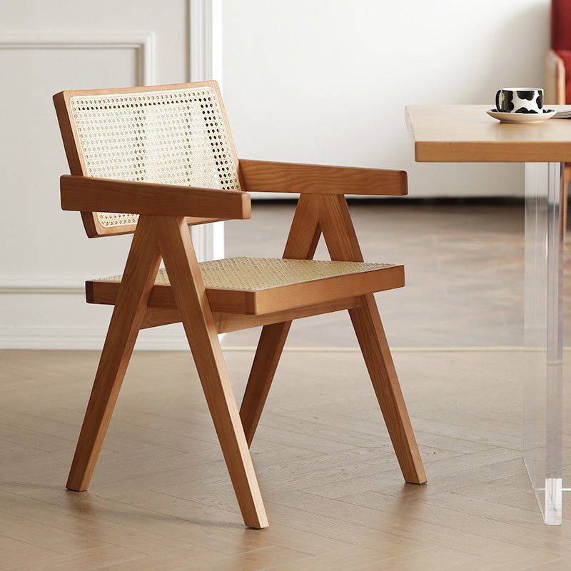 Nordic Style Arm Chair Wood Open Back Dining Side Chair for Dining Room Clearhalo 'Dining Chairs' 'Dining Tables & Seating' 'dining_chair' 'furn' 'furn_dining_chair' 'Furniture' 'furniture_dining_chair' 'Kitchen & Dining Furniture' 1200x1200_275d88cd-ea61-4b8d-87c9-a50a3c9a2005
