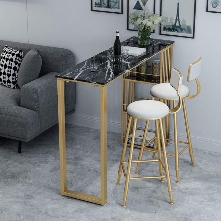 1/3/5 pezzi tavolo da barra glam set da tavolo rettangolare set di bistrot top in marmo con scaffale con scaffale