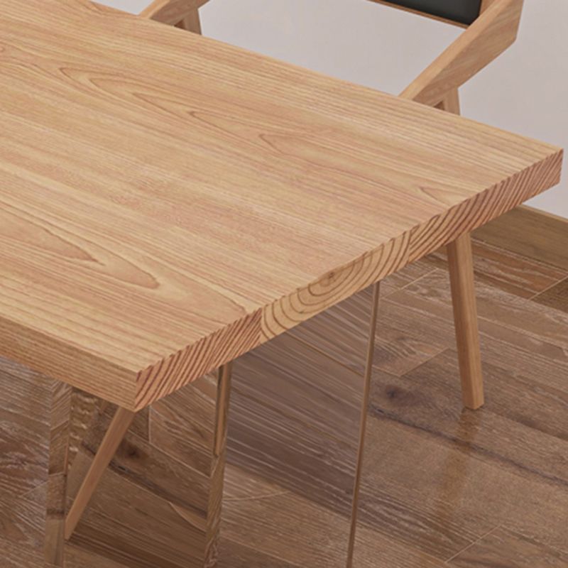 Modern Pine Solid Wood Table Rectangle Dining Table with Acrylic Double Pedestal for Restaurant Clearhalo ' dining_table' 'Dining Tables & Seating' 'Dining Tables' 'furn' 'furn_dining_table' 'Furniture' 'furniture_dining_table' 'Kitchen & Dining Furniture' 'kitchen&dining_furn' 'kitchen' 'kitchen_dining_table' 1200x1200_275ea0fb-d40b-42bf-b314-104b0bf9c50c
