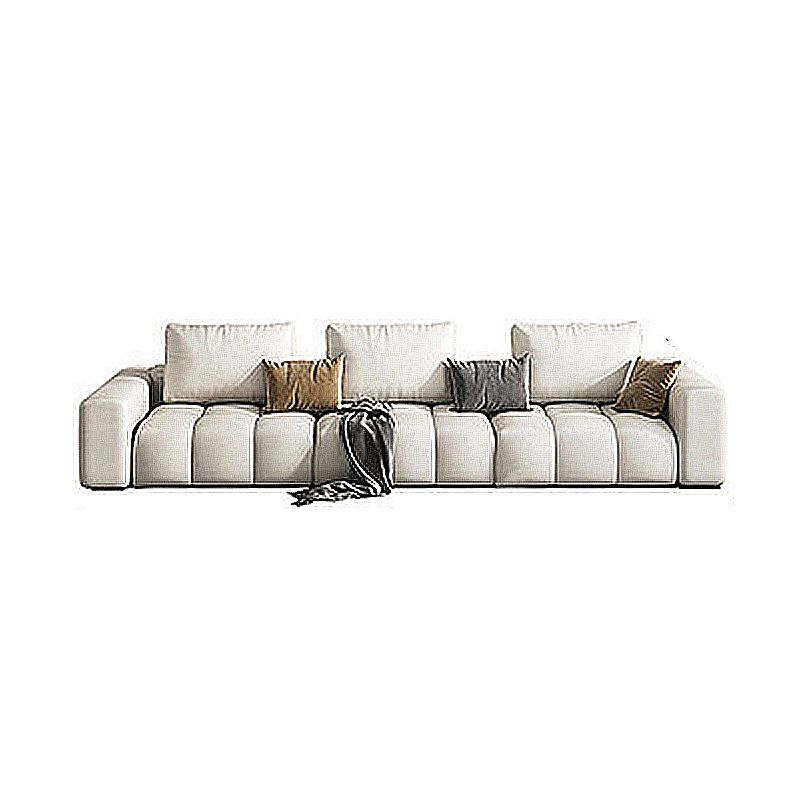 Nordic Cream Square Arm Sofa Faux Leather Cushion Back Sectional for Living Room Clearhalo 'furn' 'furn_sectionals' 'Furniture' 'furniture_sectionals' 'Living Room Furniture' 'Sectionals' 1200x1200_275f92e6-8f05-4650-b4e6-19f5a2aba9e5