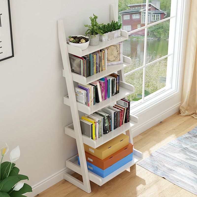 Modern Ladder Shelf Bookcase Rubberwood Bookshelf for Living Room Clearhalo 'Bookcases' 'furn' 'furn_bookcases' 'Furniture' 'Office Furniture' 1200x1200_276014c8-43e8-4f94-a84a-9b98eca32f3c