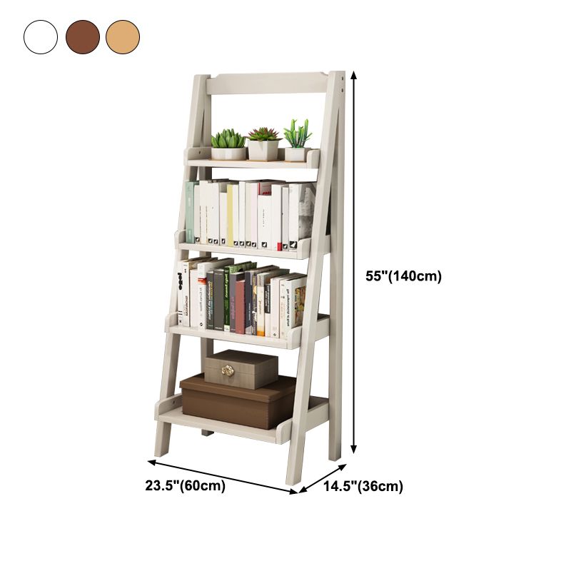 Rubber Wood Ladder Bookshelf Contemporary Open Bookcase for Home Office Clearhalo 'Bookcases' 'furn' 'furn_bookcases' 'Furniture' 'furniture_bookcases' 'Office Furniture' 1200x1200_27623816-7ed1-450d-9f2c-d9d560510617