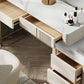 Slate Top Vanity Dressing Table Set Glam Solid Wood Makeup Vanity Set