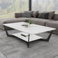 15.74" Tall Cross Legs Cocktail Table Grey/White Rectangular Coffee Table