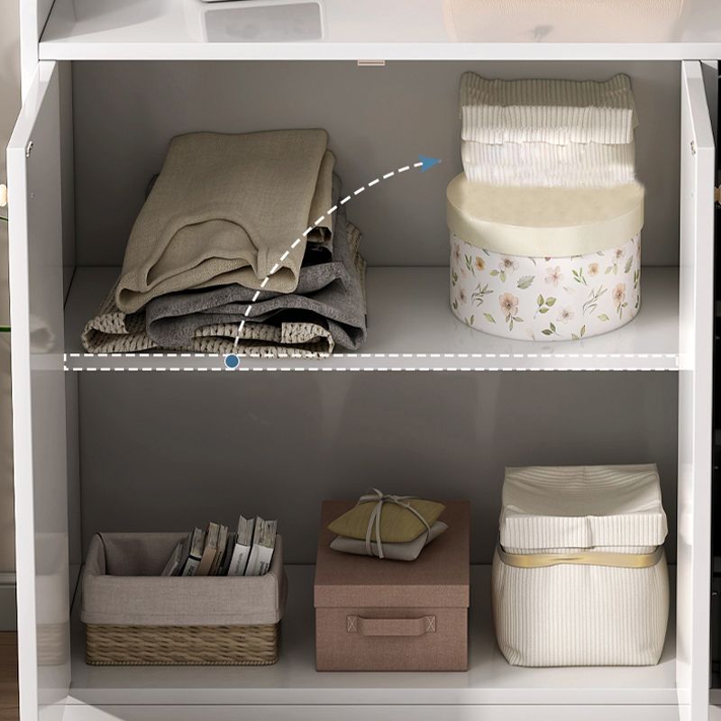 Minimalist Wooden Accent Cabinet Bar Pulls Handle Design Storage Cabinet