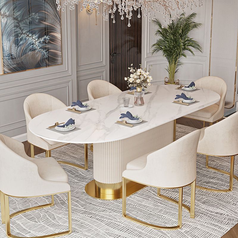 Traditional Luxury Dining Table Oval Sintered Stone Dining Table with Gold Frame Clearhalo ' dining_table' 'Dining Tables & Seating' 'Dining Tables' 'furn' 'furn_dining_table' 'Furniture' 'furniture_dining_table' 'Kitchen & Dining Furniture' 'kitchen&dining_furn' 'kitchen' 'kitchen_dining_table' 1200x1200_276f313f-6040-4ec7-91d6-b954805888d3