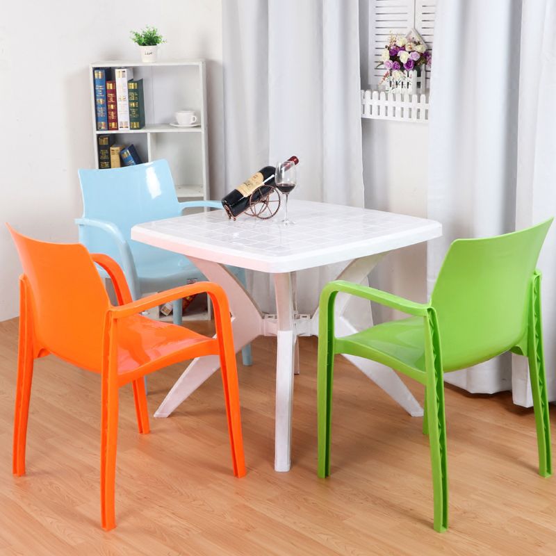 Contemporary Style Kitchen Dining Chairs Stackable Dining Arm Chairs (Set of 4) Clearhalo ' kitchen&dining_furn' 'Dining Chairs' 'Dining Tables & Seating' 'dining_chair' 'furn' 'furn_dining_chair' 'Furniture' 'furniture_dining_chair' 'Kitchen & Dining Furniture' 'kitchen' 1200x1200_276f7839-5c67-4275-9066-de21071d1a01