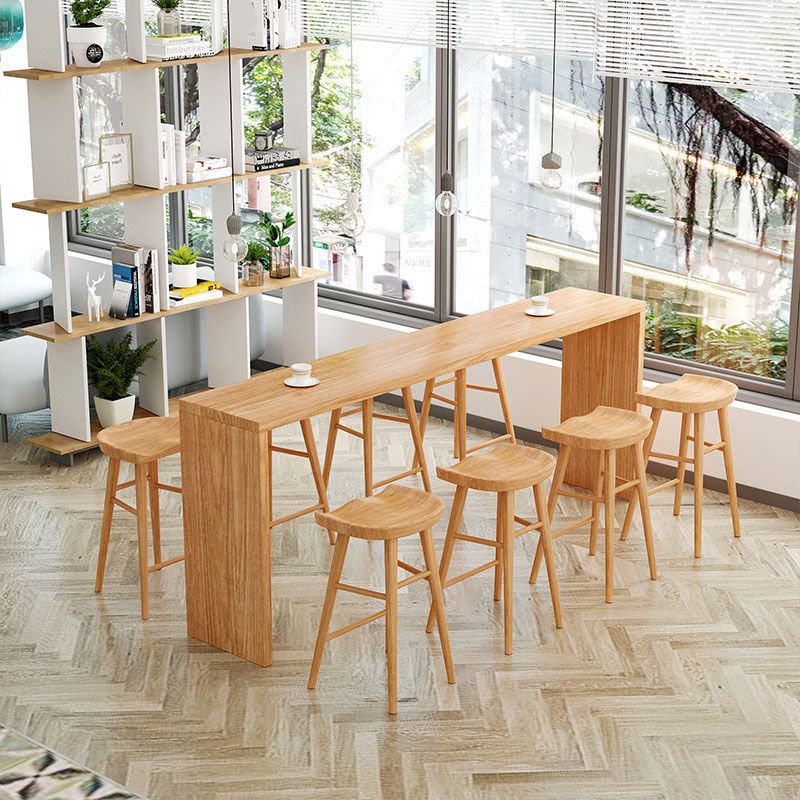 1/5/9 Pieces Luxurious Rectangular Pub Table Set Wooden Counter Table with Backless Stools Clearhalo 'Bar Furniture' 'furn' 'furn_home_bar_bar_sets' 'Furniture' 'Home Bars & Bar Sets' 'home_bar_bar_sets' 'Kitchen & Dining Furniture' 1200x1200_2770a8f8-4b66-4146-ac5f-71b40bfacc2c