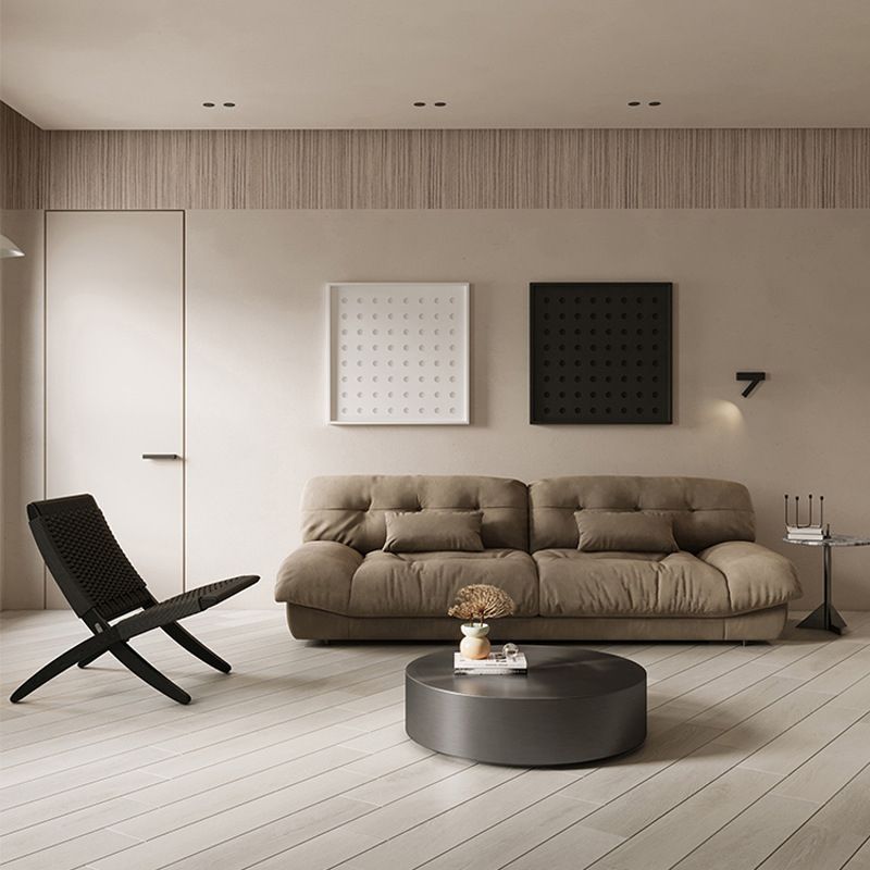 3/4-seater Modernism Suede Sofa 30.7" High Armless Sofa in Green