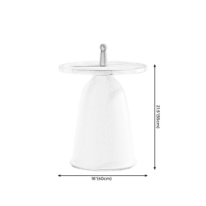 Nordic Style Round Coffee Table Wood Color Rubber Wood Top and Metal Base Cocktail Table Clearhalo 'Coffee & Accent Tables' 'End & Side Tables' 'end_side_table' 'end_side_tables' 'furn' 'furn_end_side_tables' 'Furniture' 'furniture_end_side_table' 'Living Room Furniture' 1200x1200_27727409-f003-45d0-ac3c-1057b04fa285