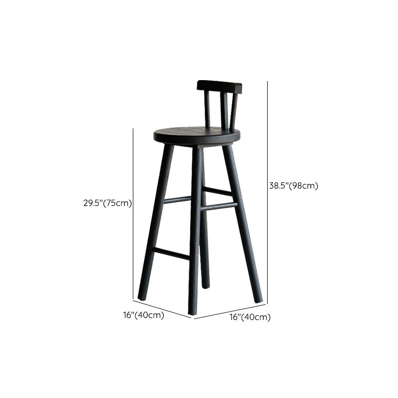 Black Armless Dining Stools Solid Wood Bar Stools with Footrest Clearhalo 'Bar Furniture' 'Bar Stools' 'bar_stools' 'furn' 'furn_bar_stools' 'Furniture' 'Kitchen & Dining Furniture' 1200x1200_27734ffb-2aef-49a9-9b53-f5dbbd7bacee