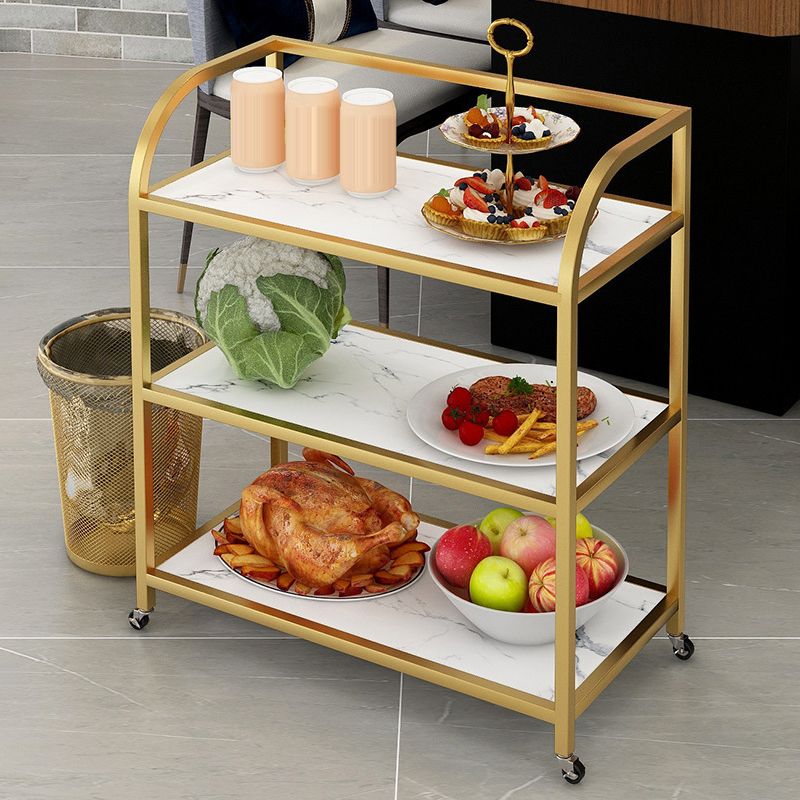 23.62"H Rolling Prep Table Modern Style Reclaimed Wood Prep Table for Home Use