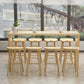 Juego de mesa de bar contemporánea de 1/2/5/9 piezas, mesa de bar rectangular de madera con taburetes altos