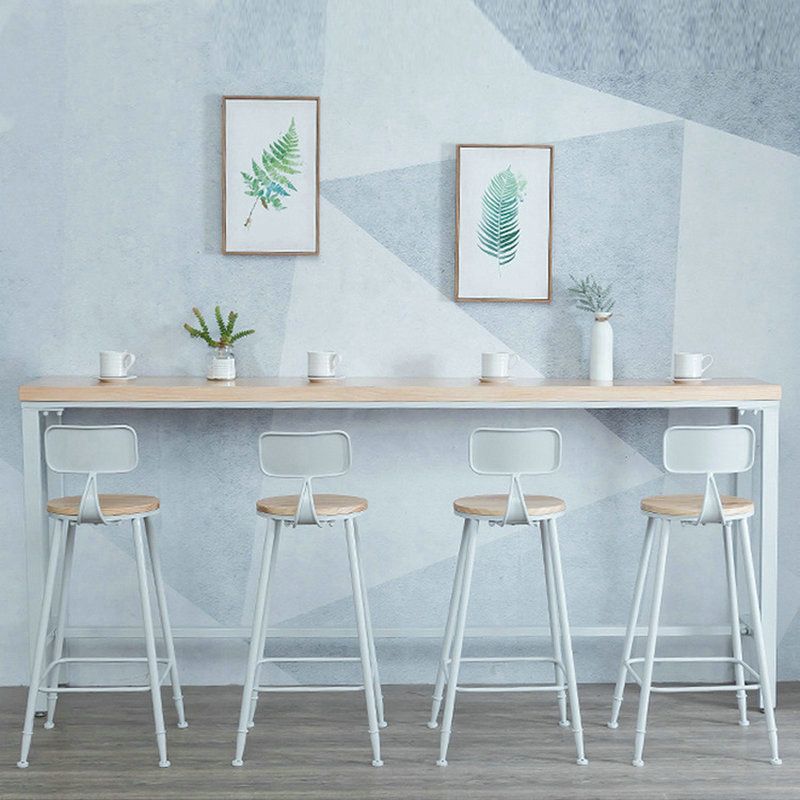 Rectangular Bar-height Table Solid Wood Top Pub Table with Metal Base Clearhalo 'Bar Furniture' 'Bar Tables' 'bar_tables' 'furn' 'furn_bar_tables' 'Furniture' 'Kitchen & Dining Furniture' 1200x1200_2777c825-e4da-4fe8-b750-a09a01a92848