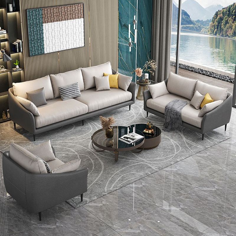 82.67 "L Faux Cuero Contemporáneo Sofá estándar de brazo inclinado