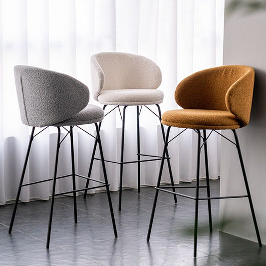 Backorst moderno sgabello da bar imbottito con bancone senza braccio con 4 gambe in metallo