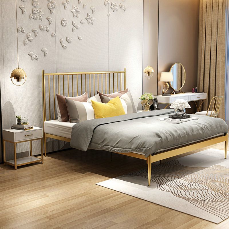 Modern Open-Frame Bed Iron Rectangular Standard Bed with Metal Legs Clearhalo 'Bedroom Furniture' 'Beds' 'furn' 'furn_beds' 'Furniture' 1200x1200_277992ee-0de3-4c06-bc81-500260f81bf6