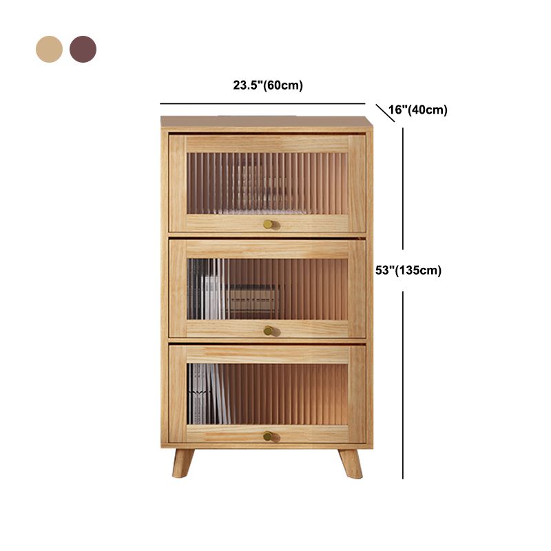 Armoire en bois brune / naturel contemporain, armoire à accent rectangle