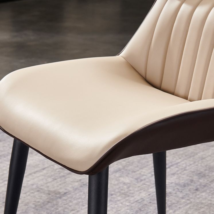 Contemporary Dining Chairs Leather Curved Parsons Arm Chair for Brasserie Clearhalo ' kitchen&dining_furn' 'Dining Chairs' 'Dining Tables & Seating' 'dining_chair' 'furn' 'furn_dining_chair' 'Furniture' 'furniture_dining_chair' 'Kitchen & Dining Furniture' 'kitchen' 1200x1200_277d5573-6d72-40bb-a4da-1e852dd9d2df