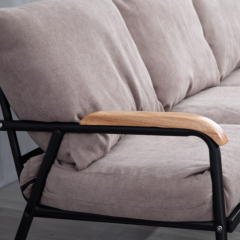 Industrial Style Loose Back Sofa Metal & Wood Frame Cushions Sofa Clearhalo 'furn' 'furn_sofas' 'Furniture' 'Living Room Furniture' 'Sofa' 'sofas' 1200x1200_277d9fed-c379-4b16-8de6-ea7b5a93f85e