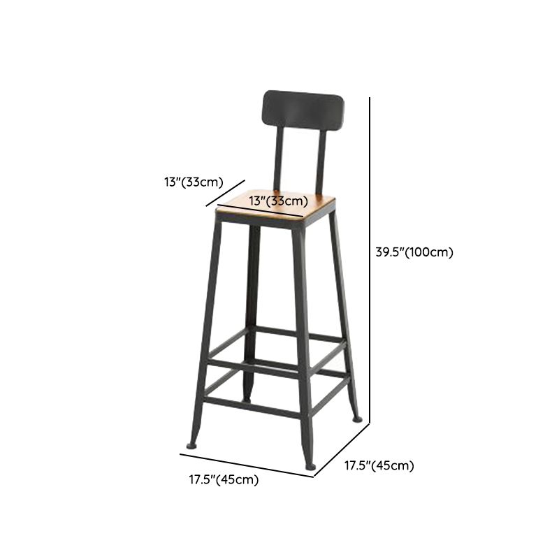 Contemporary Metal Dining Stools Armless Bar Stools with Black Base
