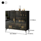 Stile sideboard in vetro moderno in stile sala da pranzo 36,6 "h buffet server in nero