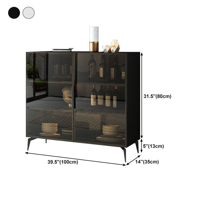 Stile sideboard in vetro moderno in stile sala da pranzo 36,6 "h buffet server in nero